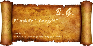 Blaskó Gergő névjegykártya